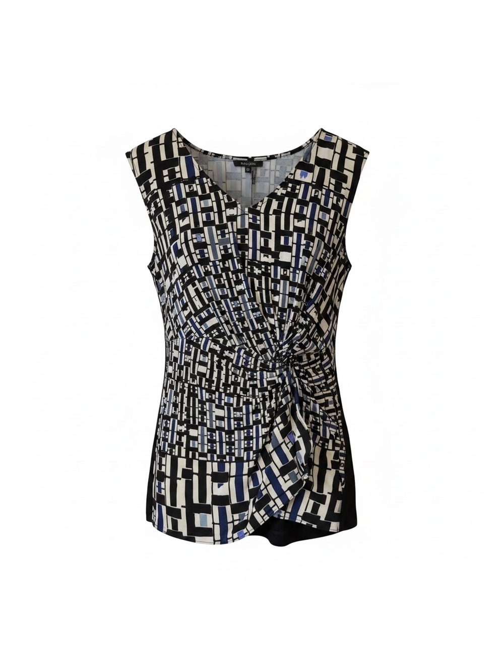 Nic+Zoe Sleeveless Geometric Print Business Casual Chic Sleeveless Blouse NWT PS